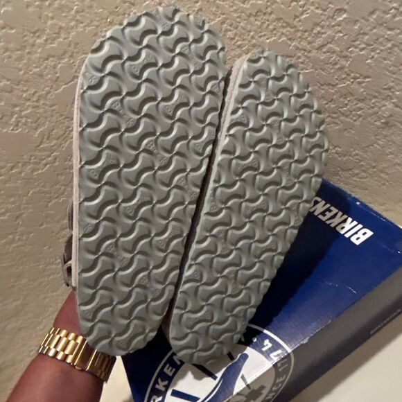 Birkenstock Women’s 10 Tokio II Suede Leather Clog Stone Gray Back Strap NWT - Picture 8 of 11